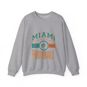 Miami Vintage Crest Sweatshirt | Football Fan Graphic | Unisex Sweatshirt image 2