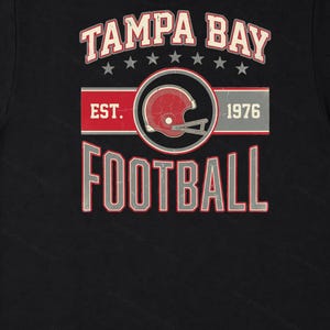 Escudo vintage do Tampa Bay Buccaneers em PNG, design retrô para sublimação estilo universitário, download digital. imagem 6