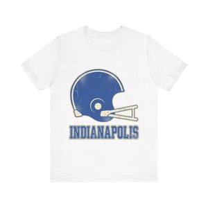 Indianapolis Game Day T-Shirt, Vintage Varsity Helmet Football Fan Tee, Vintage Style Sports Shirt image 1