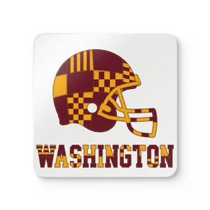 Washington Commanders Football Helmet Drink Coaster, Game Day Cork Coaster, Fan Home Decor image 1