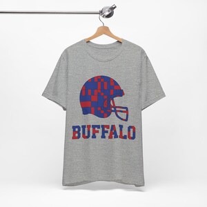 Buffalo Game Day T-Shirt, Patchwork Helmet Football Fan Tee, Vintage Style Sports Shirt image 5