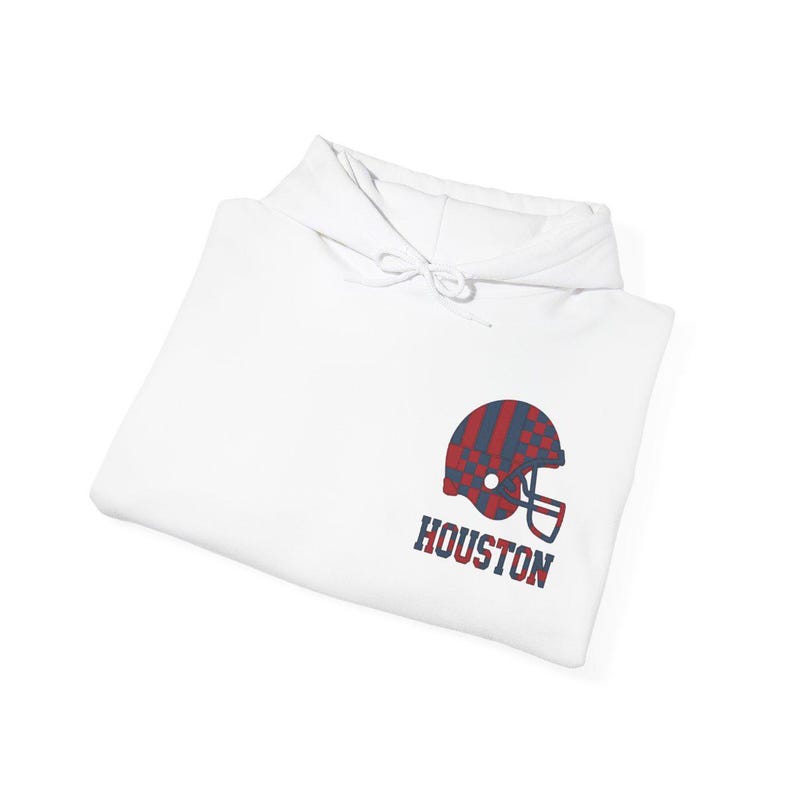 Houston Patchwork-Helm-Spieltags-Hoodie, Unisex-Football-Sweatshirt, kuscheliger Herbstpullover Bild 8