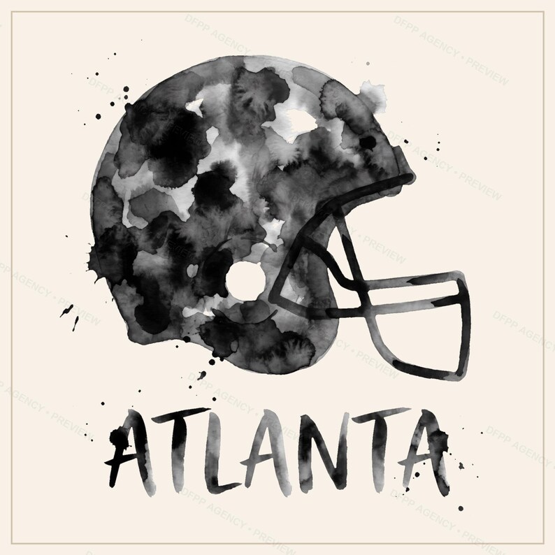 Atlanta hjälm PNG-paket, 8 fotbollsfanstilar, sublimerings- och DTF-designer, omedelbar nedladdning bild 3