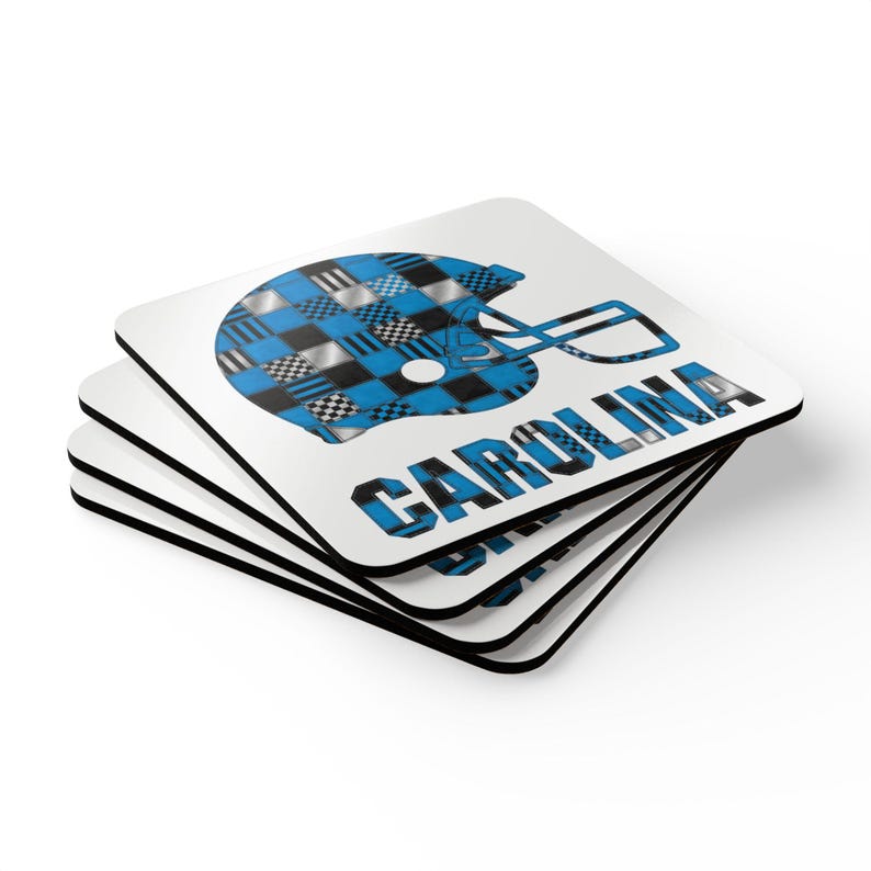 Korkuntersetzer mit Carolina-Footballhelm, Fan-Getränkeuntersetzer, Dekoration für die Hausbar, Sportgeschenk Bild 5