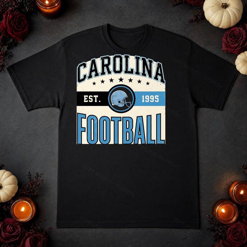 Carolina Vintage Wappen-Football-PNG, Retro-College-Sublimationsdesign, Digitaler Download Bild 5