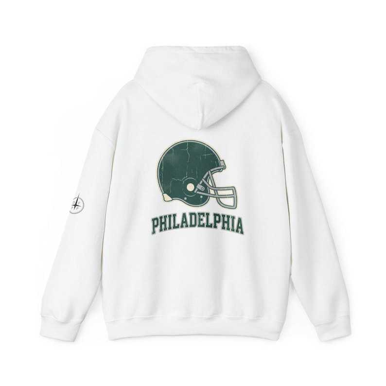Philadelphia Vintage Varsity Helmet Game Day Hoodie, Unisex Football Sweatshirt, Cozy Fall Pullover image 5