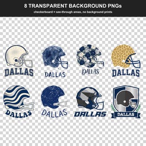 Dallas Helmet PNG Bundle, 8 Football Fan Styles, Sublimation and DTF Designs, Instant Download image 2
