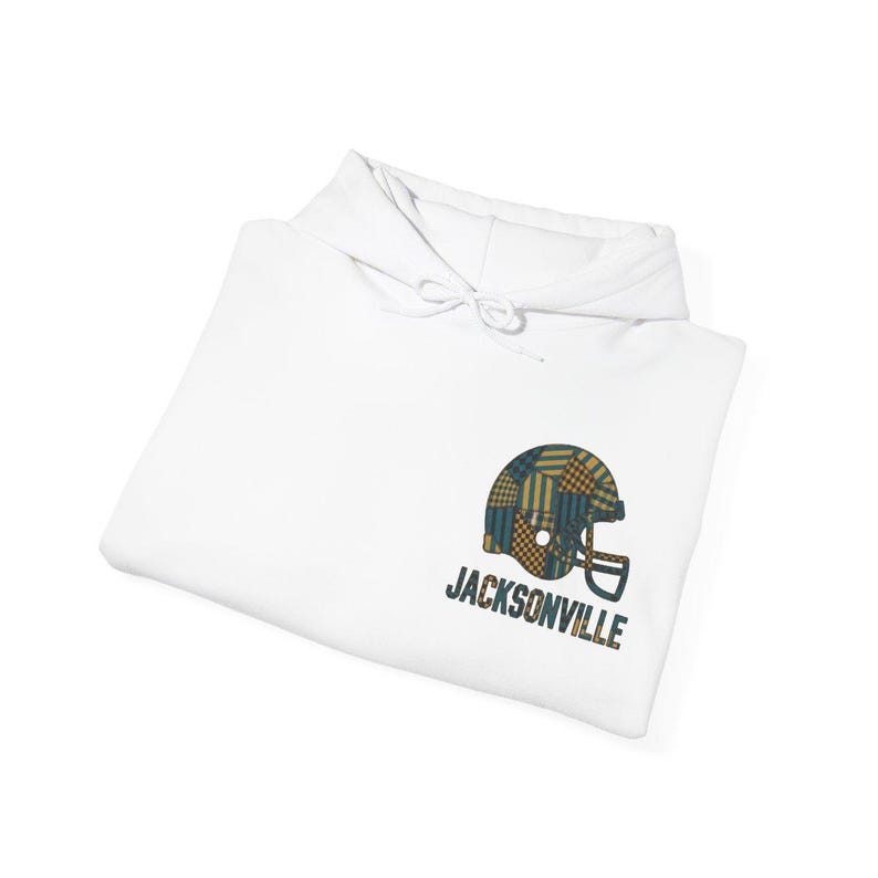 Jacksonville Jaguars Patchwork Helmet Game Day Hoodie, Unisex Football Sweatshirt, Cozy Fall Pullover image 8