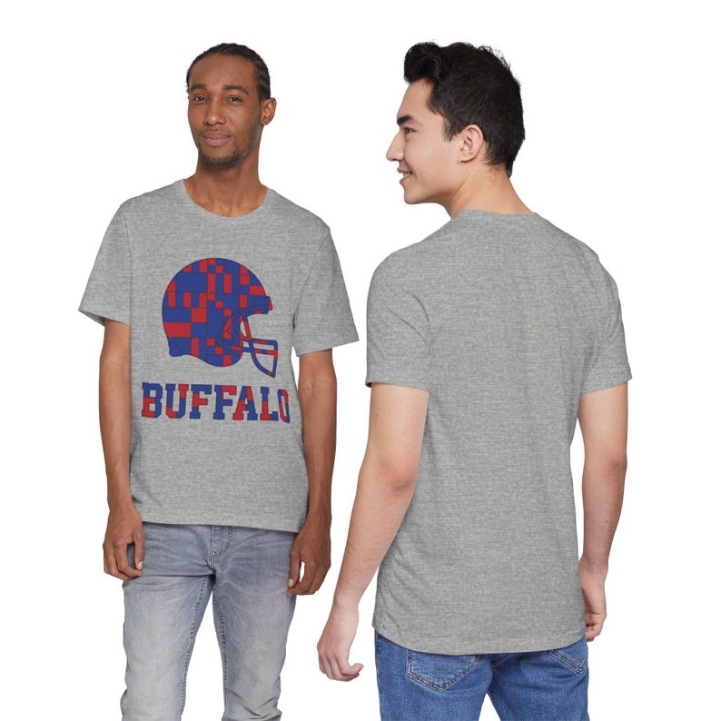 Buffalo Game Day T-Shirt, Patchwork Helmet Football Fan Tee, Vintage Style Sports Shirt image 7
