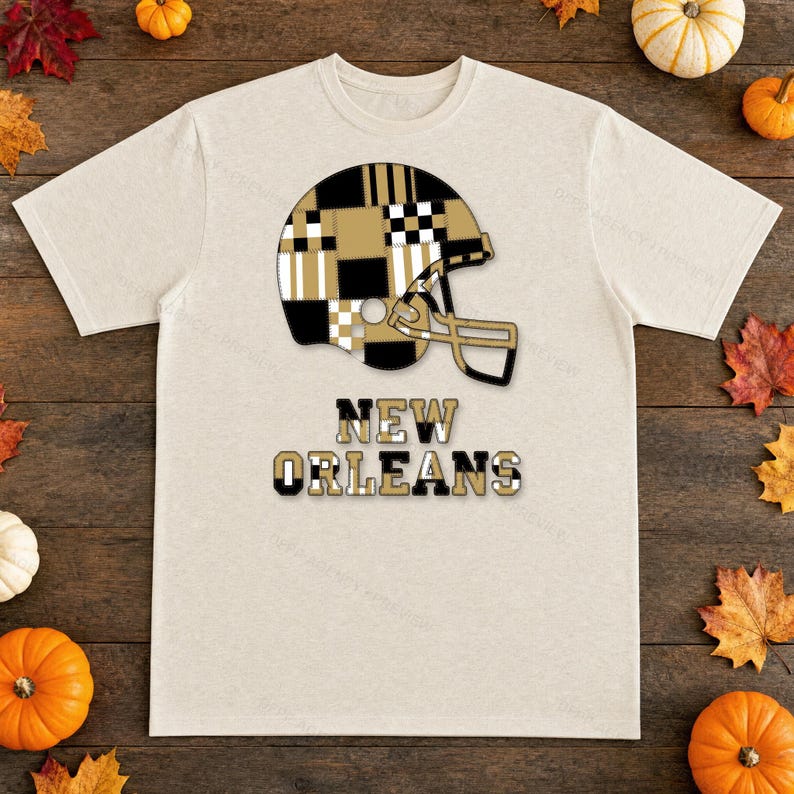 Hełm New Orleans Patchwork PNG, sublimacja kibica futbolu amerykańskiego, grafika ścienna na koszulce, pobieranie cyfrowe zdjęcie 8