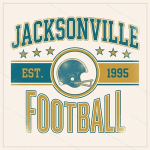 Escudo de fútbol americano vintage de Jacksonville en formato PNG, diseño retro universitario para sublimación, descarga digital. imagen 1