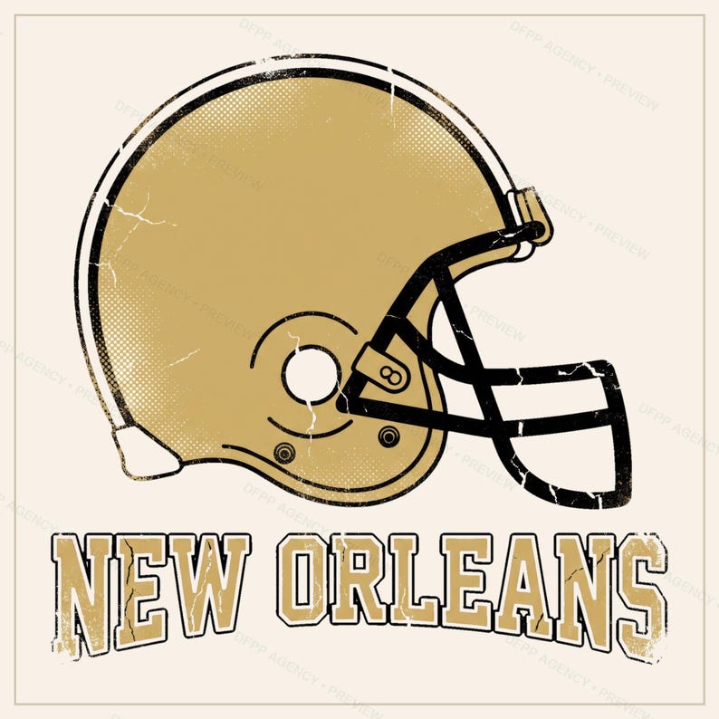New Orleans Helmet PNG Bundle, 8 Football Fan Styles, Sublimation and DTF Designs, Instant Download image 10