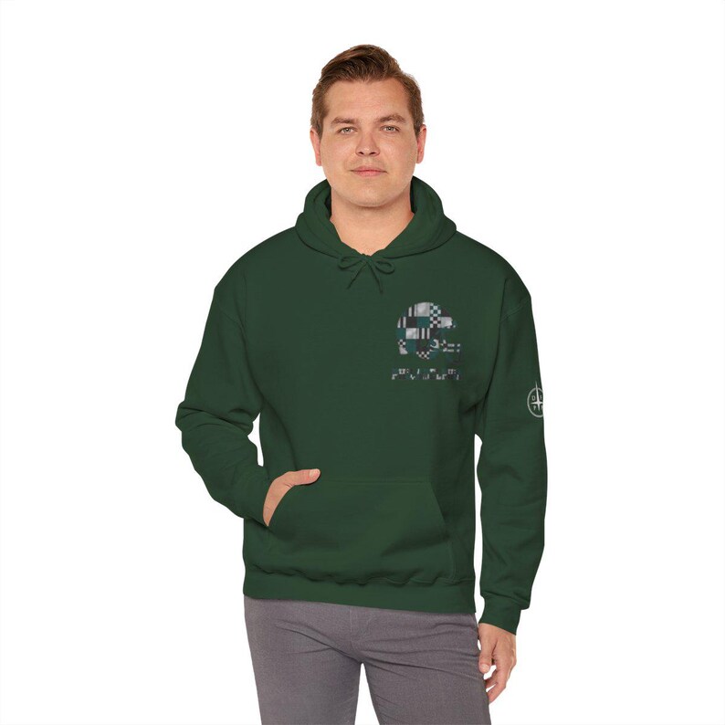 Philadelphia Eagles Patchwork-Helm-Spieltags-Hoodie, Unisex-Football-Sweatshirt, kuscheliger Herbstpullover Bild 4