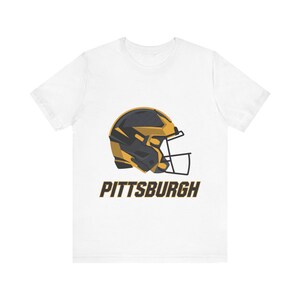 Pittsburgh Esports T-Shirt mit eckigem Helm | Football-Fan-Shirt | Unisex-Grafik-Shirt