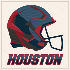 Houston Football PNG-Bundle, 8 Helmdesigns, Sublimationsset für den Spieltag, Digitaler Download Bild 8