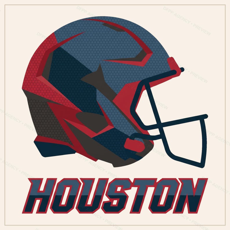 Houston Football PNG-Bundle, 8 Helmdesigns, Sublimationsset für den Spieltag, Digitaler Download Bild 8