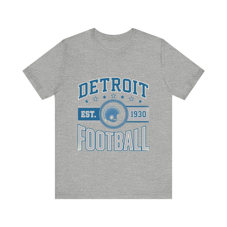 Detroit Vintage Crest T-Shirt | Football Fan Graphic | Unisex T-Shirt image 2