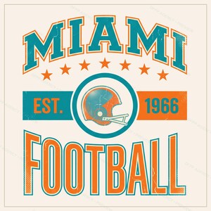 Escudo de fútbol americano vintage de Miami PNG, diseño retro universitario para sublimación, descarga digital imagen 1
