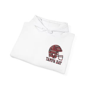 Moletom com Capuz Tampa Bay Patchwork Helmet Game Day, Moletom Unissex de Futebol Americano, Blusa de Moletom Confortável para o Outono imagem 8