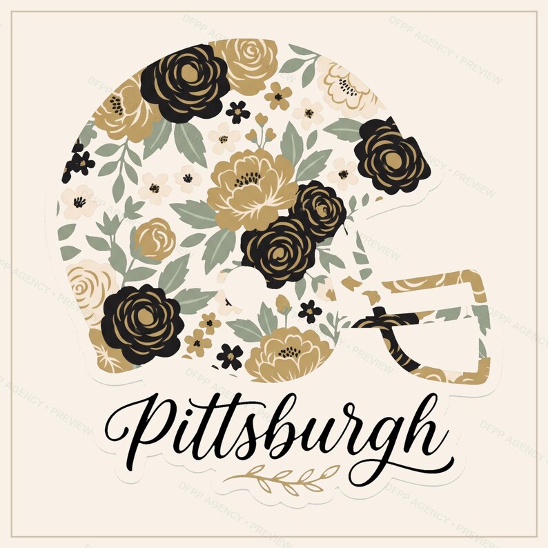 Pack de sublimation pour l'équipe de football américain de Pittsburgh : 8 motifs de casques au format PNG, clipart pour t-shirts de match, téléchargement numérique image 4