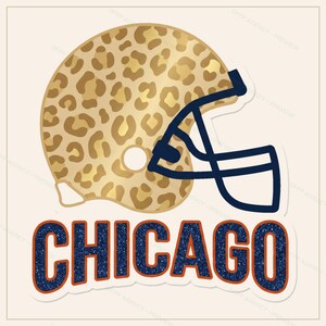 Chicago Football PNG Bundle, 8 Helmet Designs, Game Day Sublimation Set, Digital Download image 5