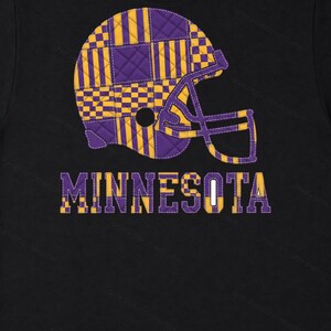 Camiseta de fútbol americano con casco de retazos de Minnesota, camiseta retro para el día del partido, ropa unisex para aficionados, regalo deportivo imagen 8