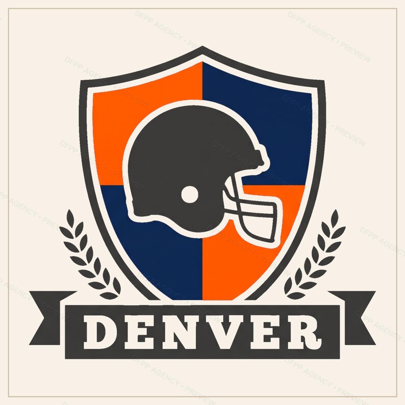 Denver Broncos fotbollssublimeringspaket, 8 PNG-hjälmdesigner, matchdagströja Clipart, digital nedladdning bild 9