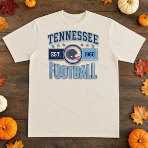 Tennessee Vintage Crest Football PNG, Retro Varsity Sublimatieontwerp, Digitale Download afbeelding 2