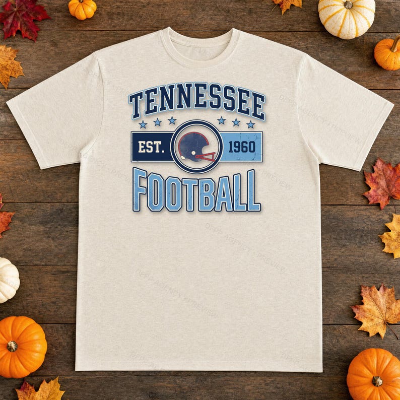 Tennessee Vintage Crest Football PNG, Retro Varsity Sublimatieontwerp, Digitale Download afbeelding 2