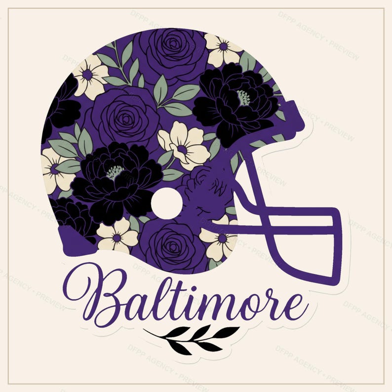 Baltimore Helmet PNG Bundle, 8 Football Fan Styles, Sublimation and DTF Designs, Instant Download image 4