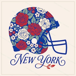 Zestaw do sublimacji New York Blue & Red Football, 8 wzorów kasków PNG, grafika ścienna na koszulkę meczową, pobieranie cyfrowe zdjęcie 4
