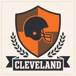 Cleveland Football Sublimation Bundle, 8 PNG Helmet Designs, Game Day Shirt Clipart, Digital Download image 9
