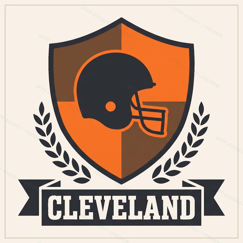 Cleveland Football Sublimation Bundle, 8 PNG Helmet Designs, Game Day Shirt Clipart, Digital Download image 9