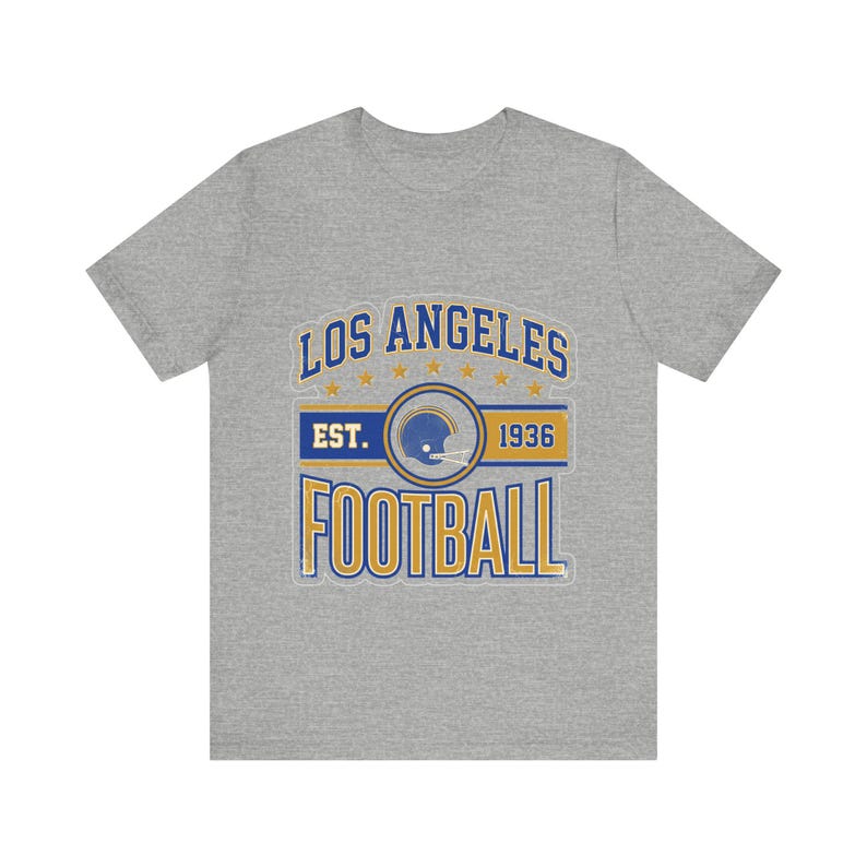 LA Rams Vintage Crest T-shirt | Voetbalfan graphic | Unisex T-shirt afbeelding 2
