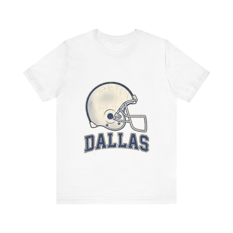 Dallas Vintage Varsity Helmet Football Tee, Vintage Game Day Shirt, Sports Apparel, Great Gift image 1