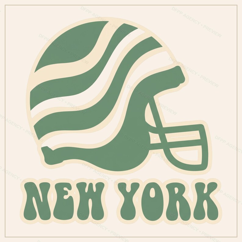 Zestaw do sublimacji New York Green & White Football, 8 wzorów kasków PNG, grafika 3D na koszulce meczowej, pobieranie cyfrowe zdjęcie 6