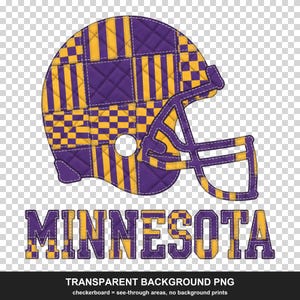 Capacete de patchwork do Minnesota em PNG, arquivo retrô para sublimação, clipart para camiseta de fã, download instantâneo imagem 2