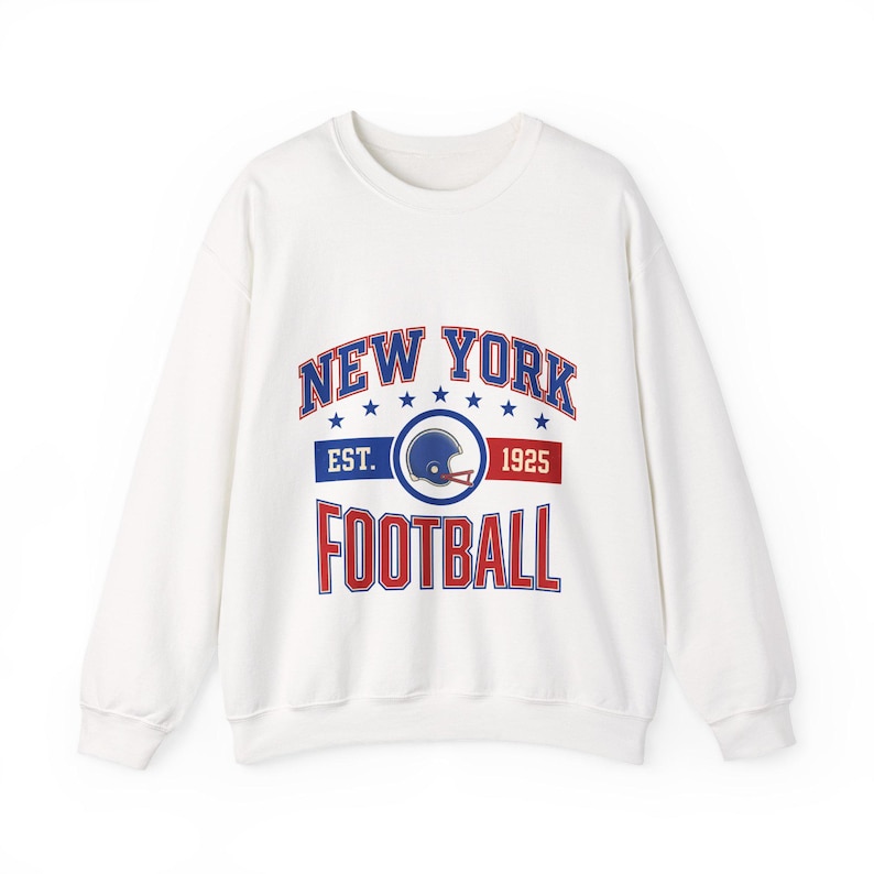 Vintage NY Giants-sweatshirt met logo | Grafisch ontwerp voor voetbalfans | Unisex sweatshirt afbeelding 1