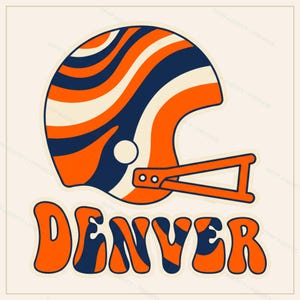 Denver Broncos fotbollssublimeringspaket, 8 PNG-hjälmdesigner, matchdagströja Clipart, digital nedladdning bild 6