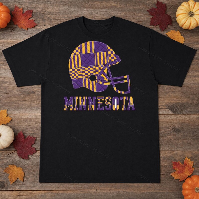 Capacete de patchwork do Minnesota em PNG, arquivo retrô para sublimação, clipart para camiseta de fã, download instantâneo imagem 3