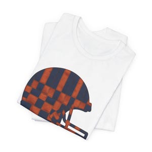 Chicago Bears Game Day T-Shirt, Patchwork Helmet Football Fan Tee, Vintage Style Sports Shirt image 5