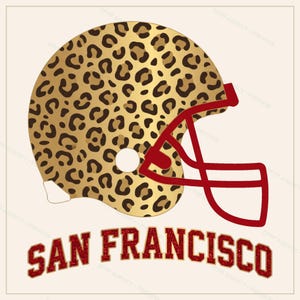 San Francisco Football Sublimation Bundle, 8 PNG Helmet Designs, Game Day Shirt Clipart, Digital Download image 5