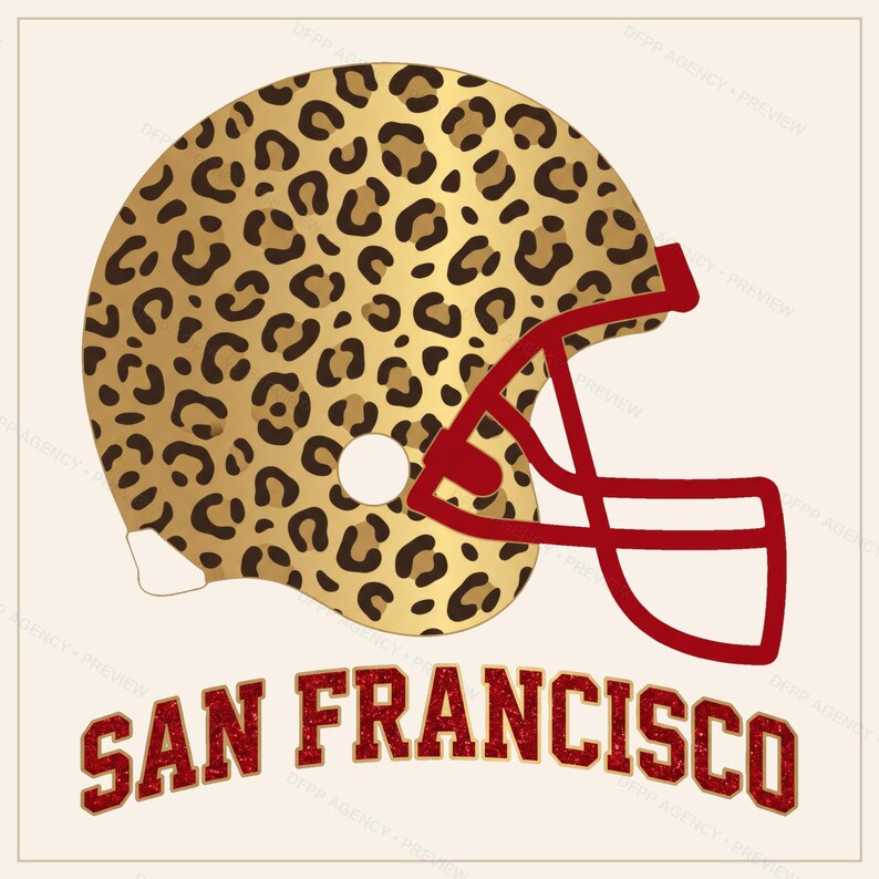 San Francisco Football Sublimation Bundle, 8 PNG Helmet Designs, Game Day Shirt Clipart, Digital Download image 5