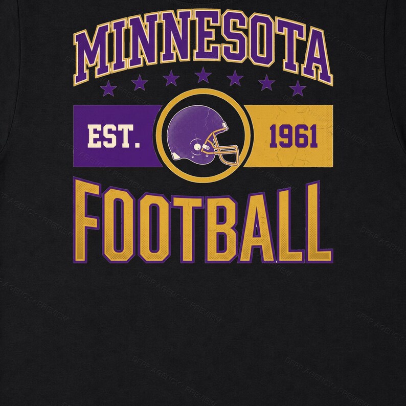 Minnesota Vintage Crest Football PNG, Retro Varsity Sublimatieontwerp, Digitale Download afbeelding 6