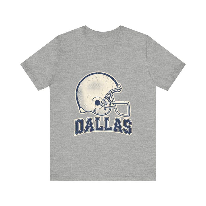 Dallas Vintage Varsity Helmet Football Tee, Vintage Game Day Shirt, Sports Apparel, Great Gift image 2