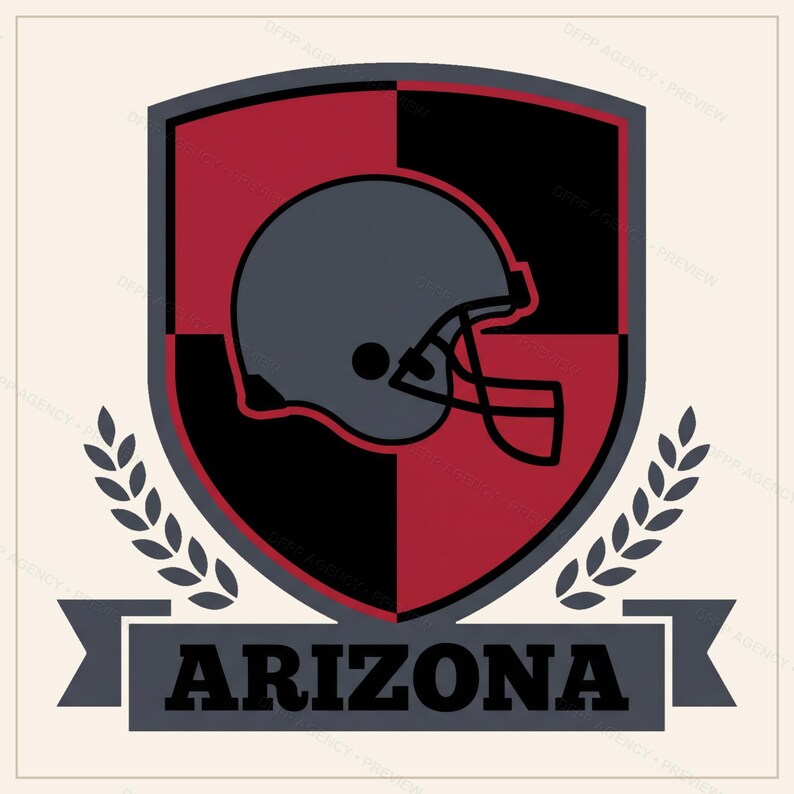 Paquete de imágenes PNG de Arizona Football, 8 diseños de cascos, conjunto de sublimación para el día del partido, descarga digital. imagen 9