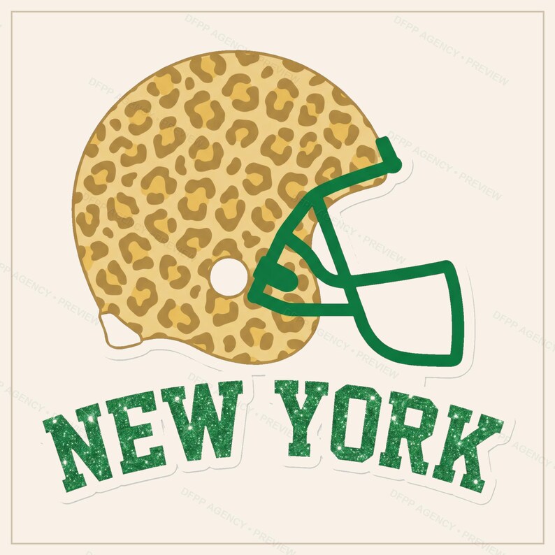 Zestaw do sublimacji New York Green & White Football, 8 wzorów kasków PNG, grafika 3D na koszulce meczowej, pobieranie cyfrowe zdjęcie 5