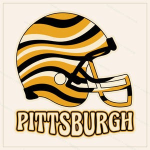 Pack de sublimation pour l'équipe de football américain de Pittsburgh : 8 motifs de casques au format PNG, clipart pour t-shirts de match, téléchargement numérique image 6
