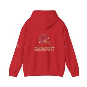 Sweat à capuche vintage Kansas City Varsity Helmet Game Day, sweat-shirt unisexe de football, pull confortable pour l'automne image 7