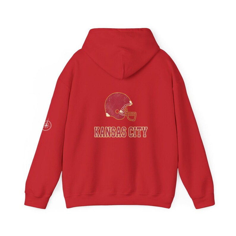 Sweat à capuche vintage Kansas City Varsity Helmet Game Day, sweat-shirt unisexe de football, pull confortable pour l'automne image 7